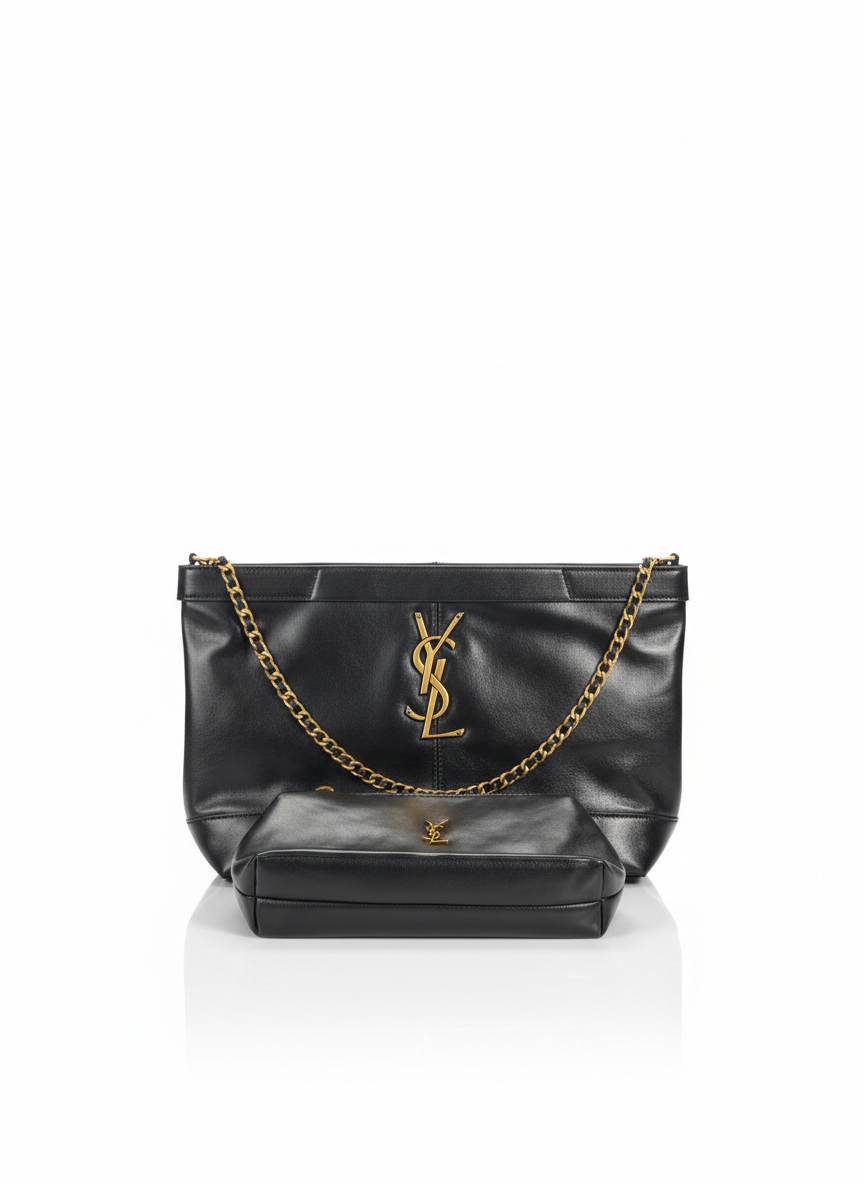 Saint Laurent Loulou Large Chain Tote Smooth Leather with Pouch