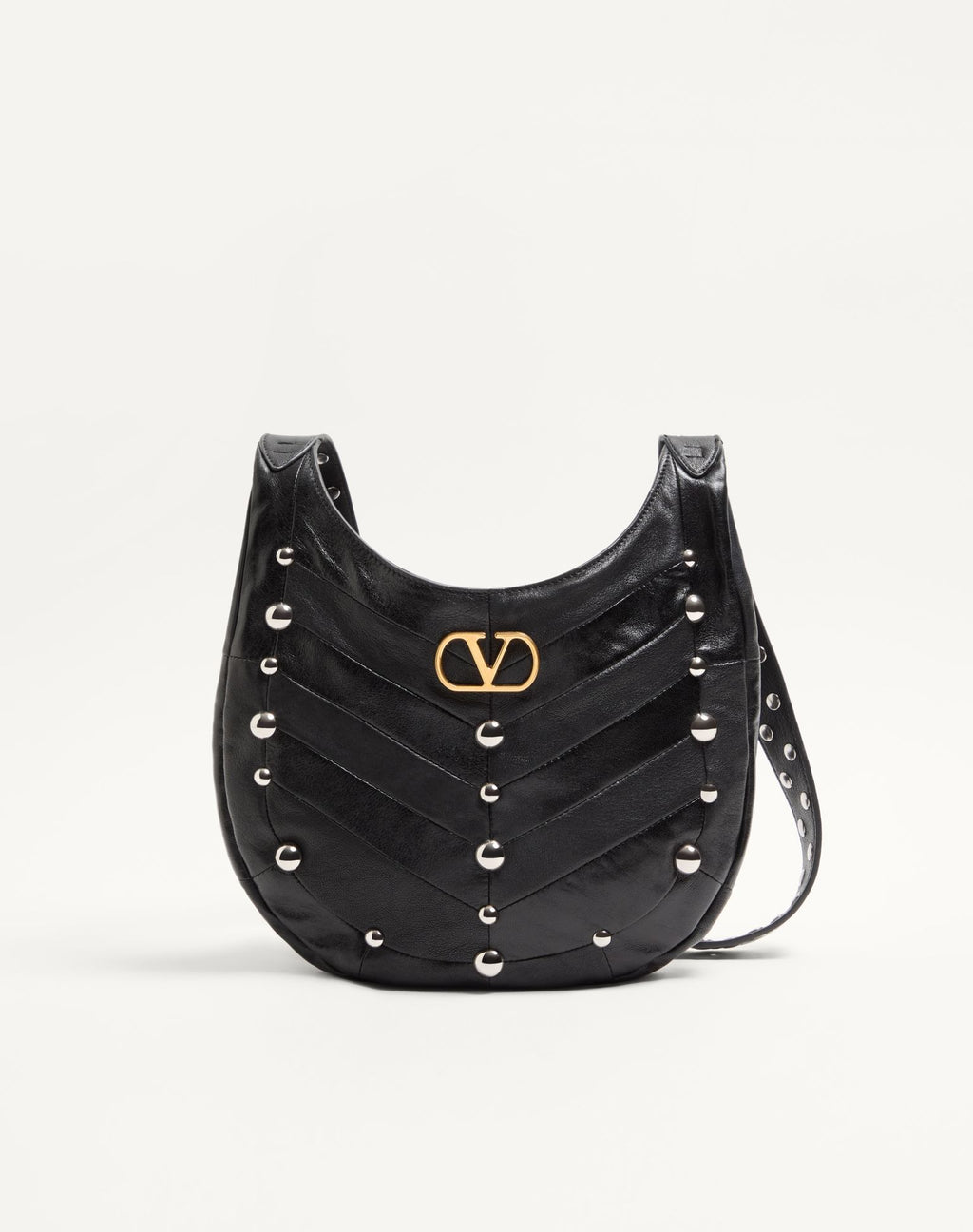 Valentino Garavani VLogo Suede Studded Hobo Bag
