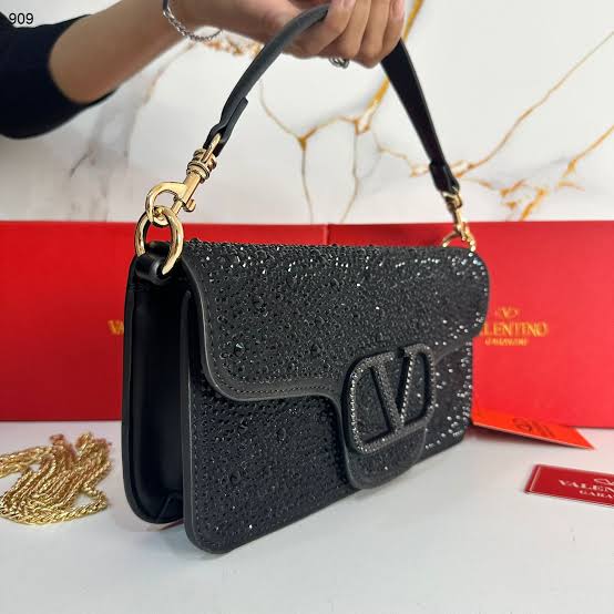 VALENTINO Garavani VLOGO Crystal-Embellished Shoulder Bag