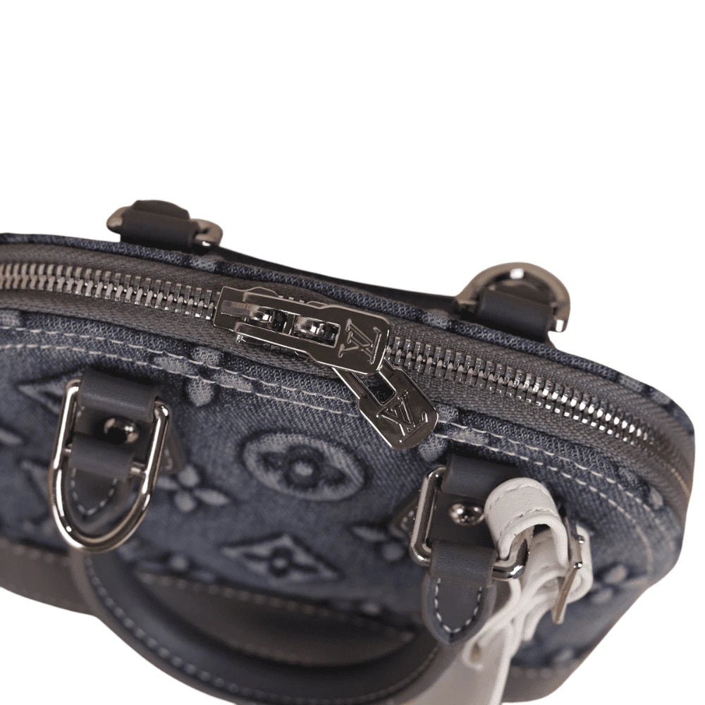 ‏Louis Vuitton Alma BB Denim Bag – Blue Monogram with Grey Leather trim