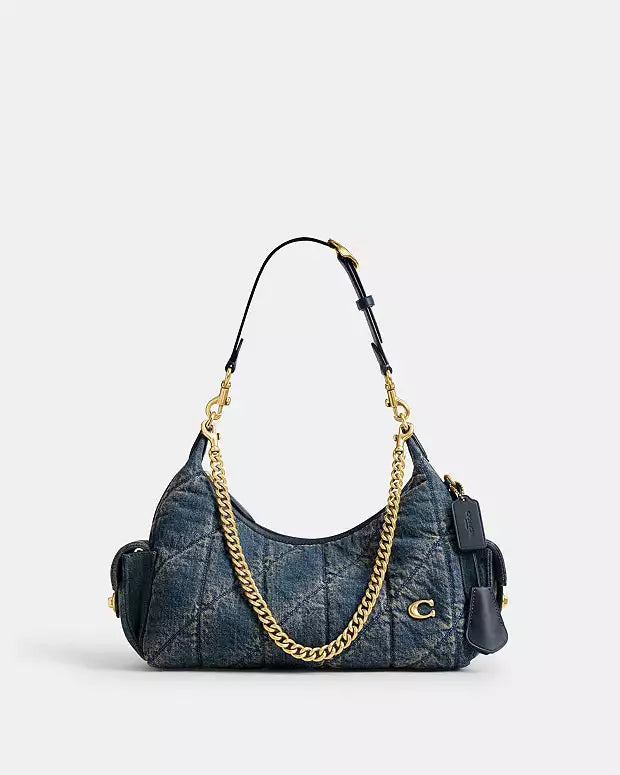 Coach Quilted Denim Cargo Shoulder Bag
