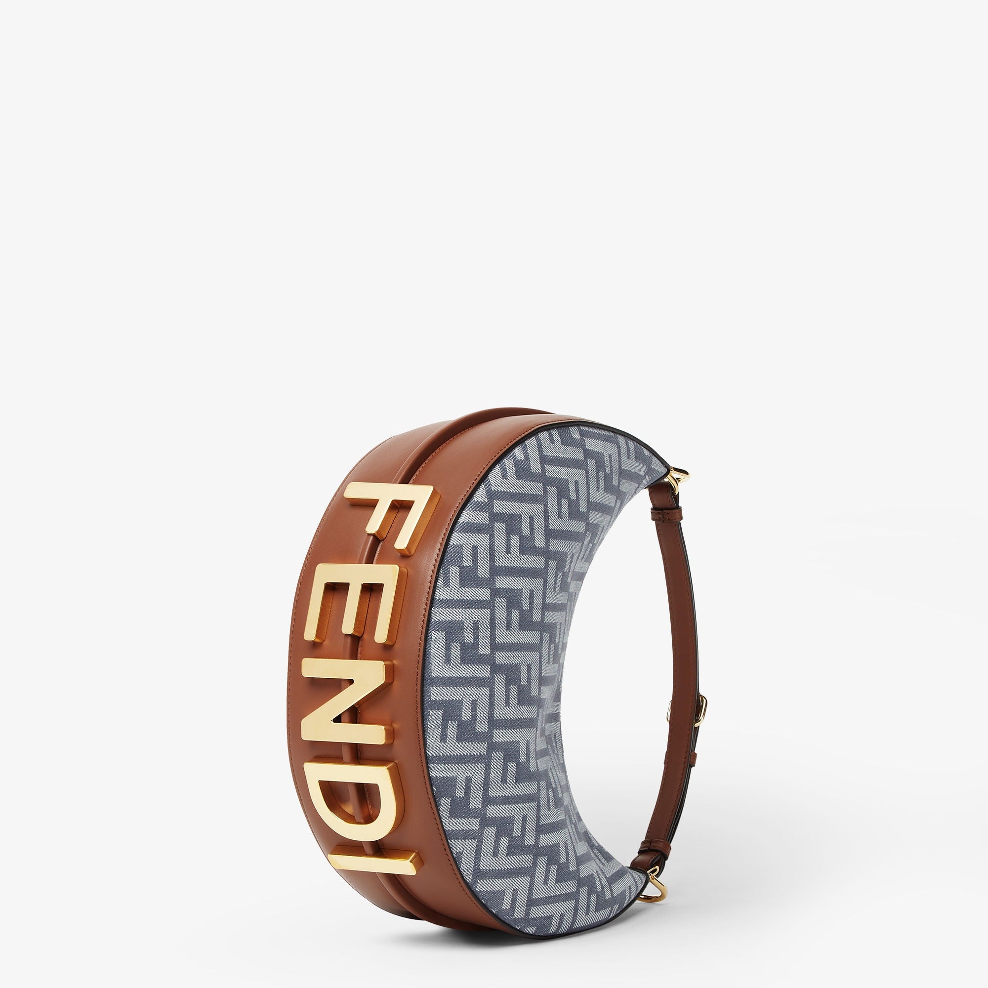 Fendi Monogram Crescent Shoulder Bag with Adjustable Strap