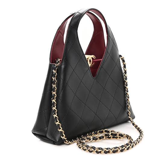 Chanel Small Quilted Hobo Bag with Cutout Handle