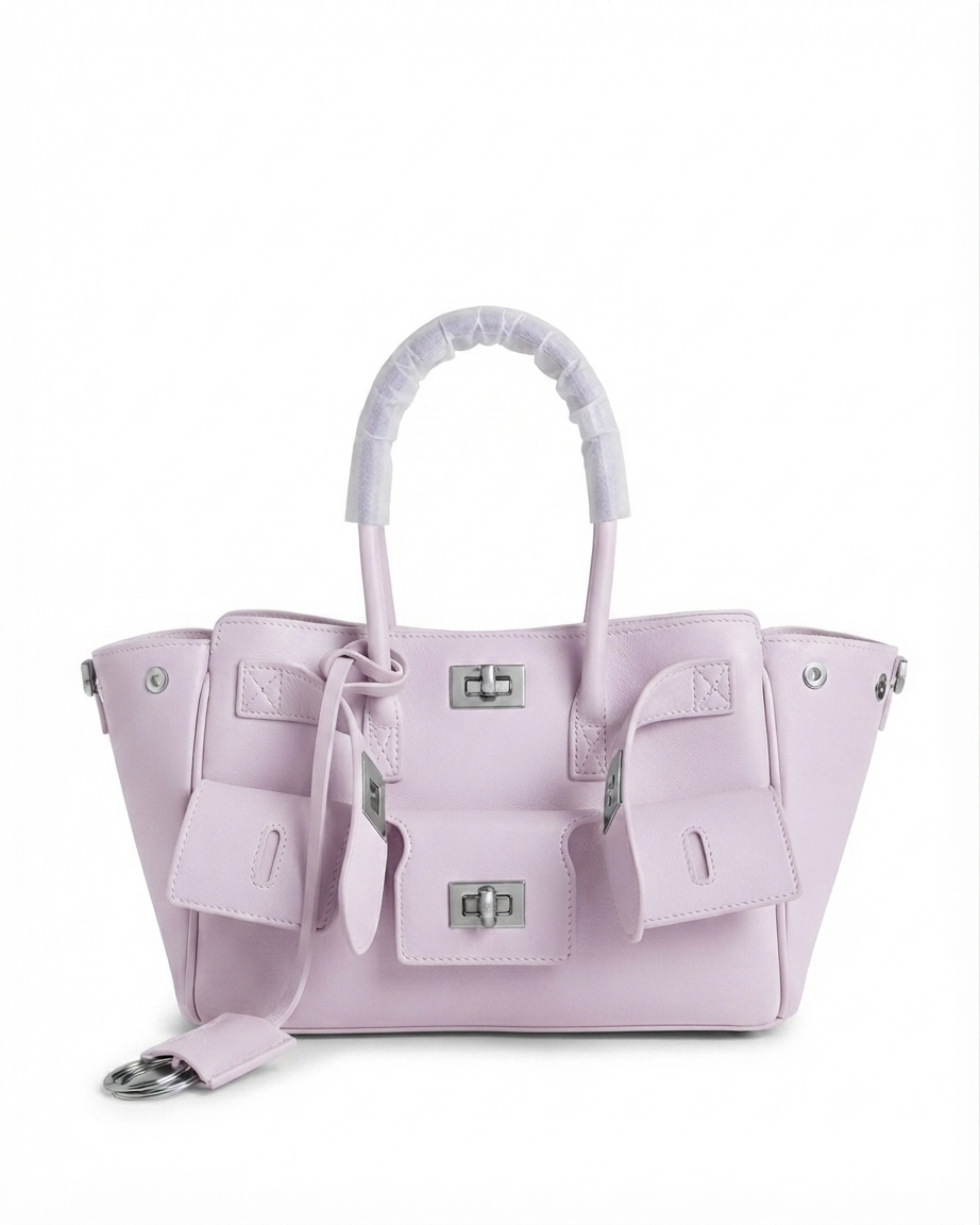 BALENCIAGA Bel Air Small Smooth Leather Carry All Top Handle Bag New