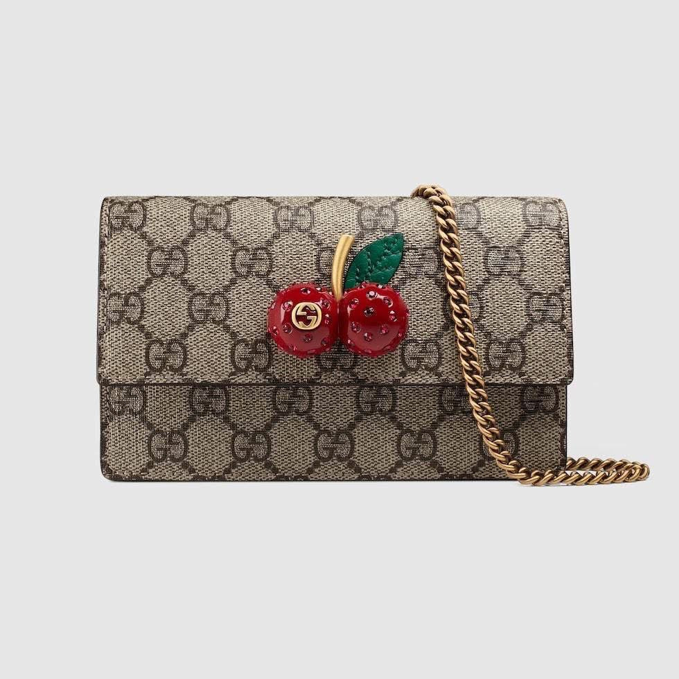 Gucci GG Supreme Cherry Chain Bag