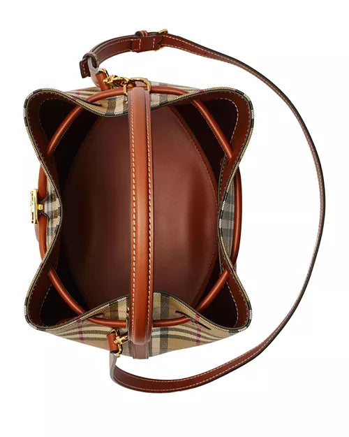 Burberry TB Monogram Check Bucket Bag