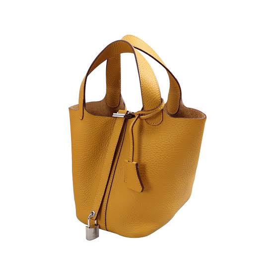 HERMÈS Picotin Lock 18 Bag in Gold Clemence Leather