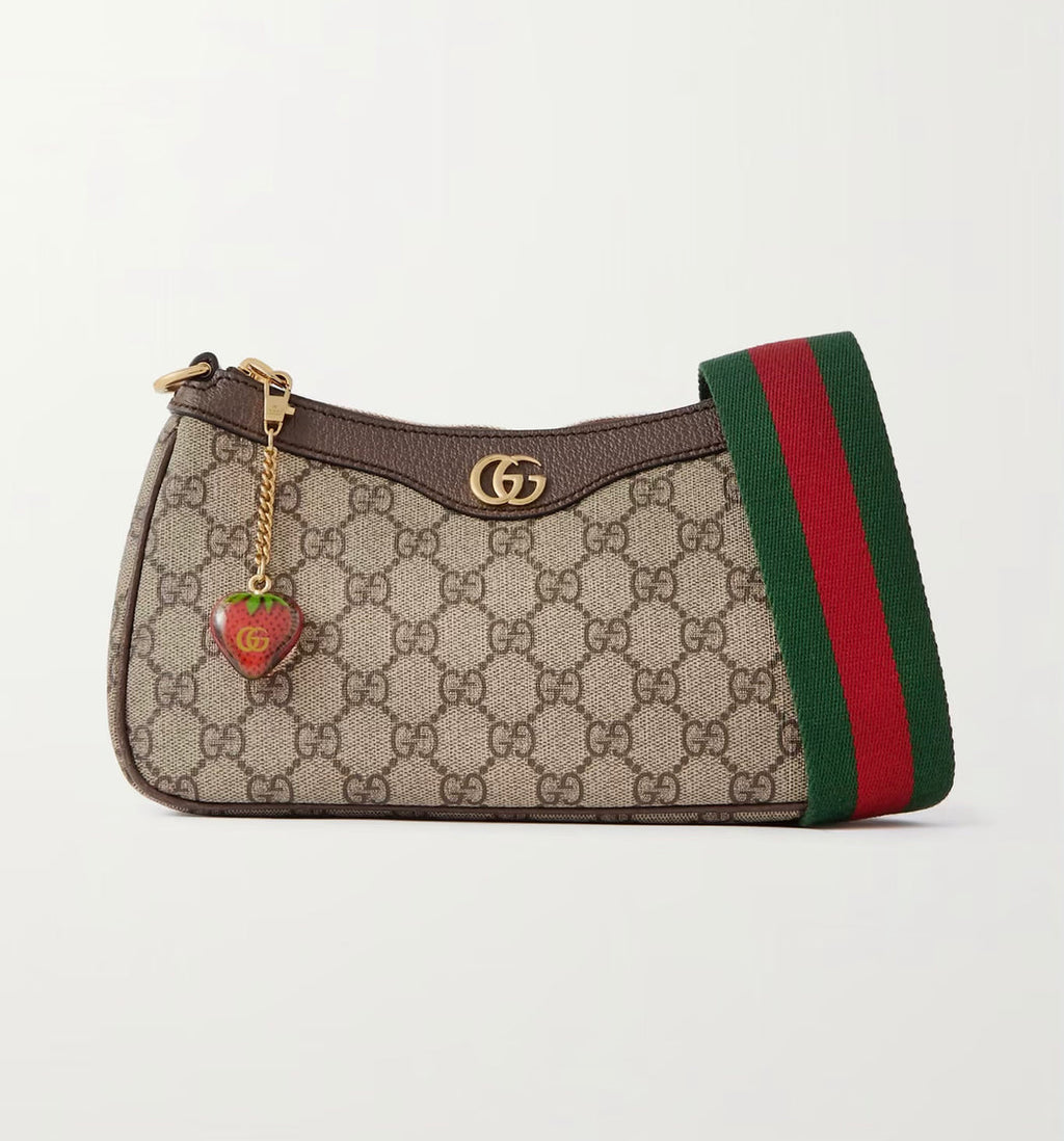 Gucci GG Canvas Shoulder Bag with Web Strap