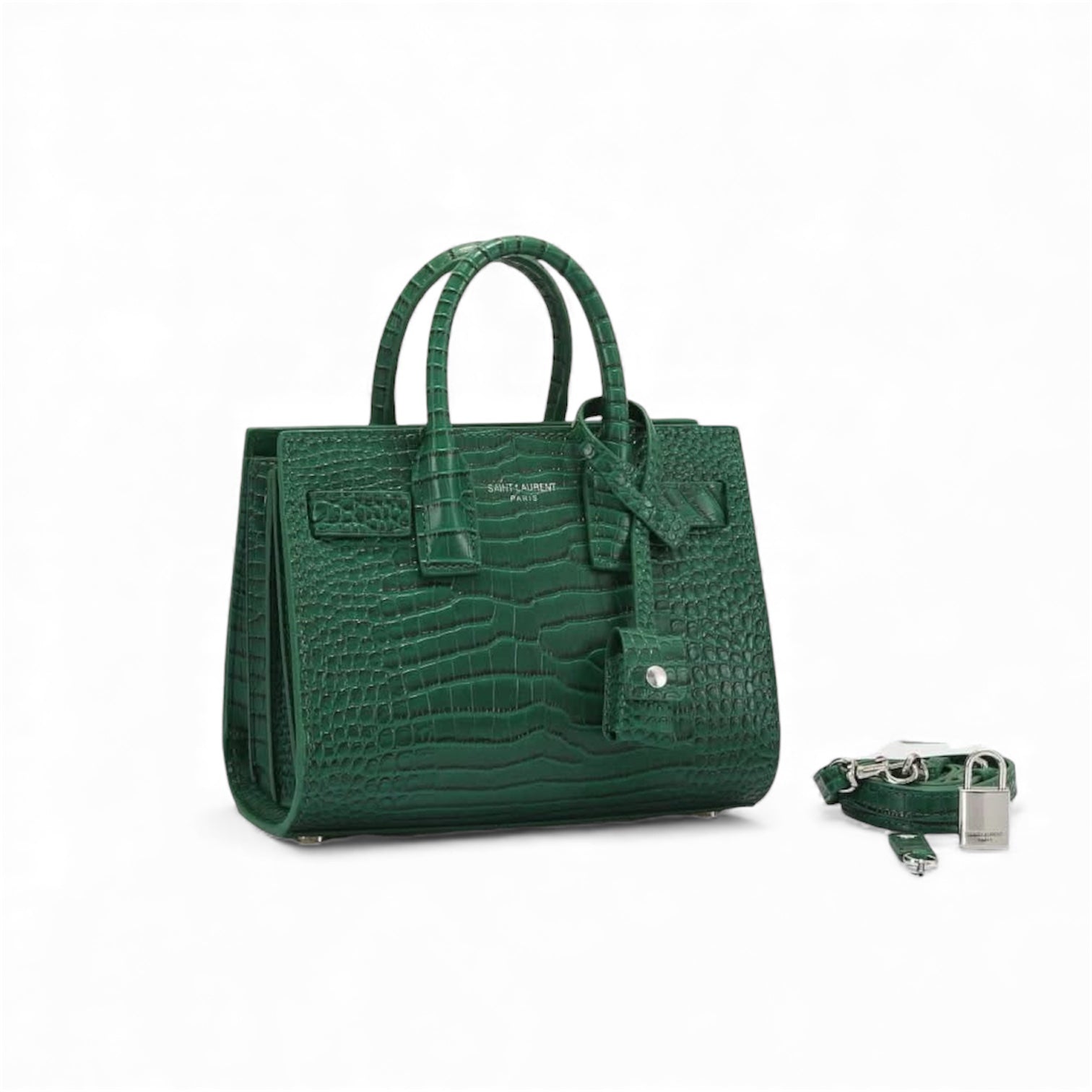 Saint Laurent Sac de Jour Nano – Crocodile Embossed Leather