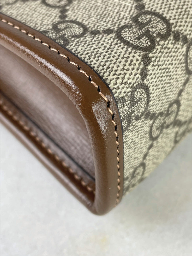 GUCCI BROWN GG INTERLOCKING POUCH