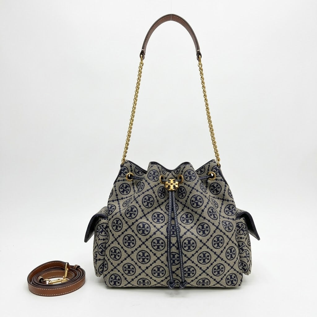 Tory Burch Charlie Quilted Drawstring Shoulder Bag