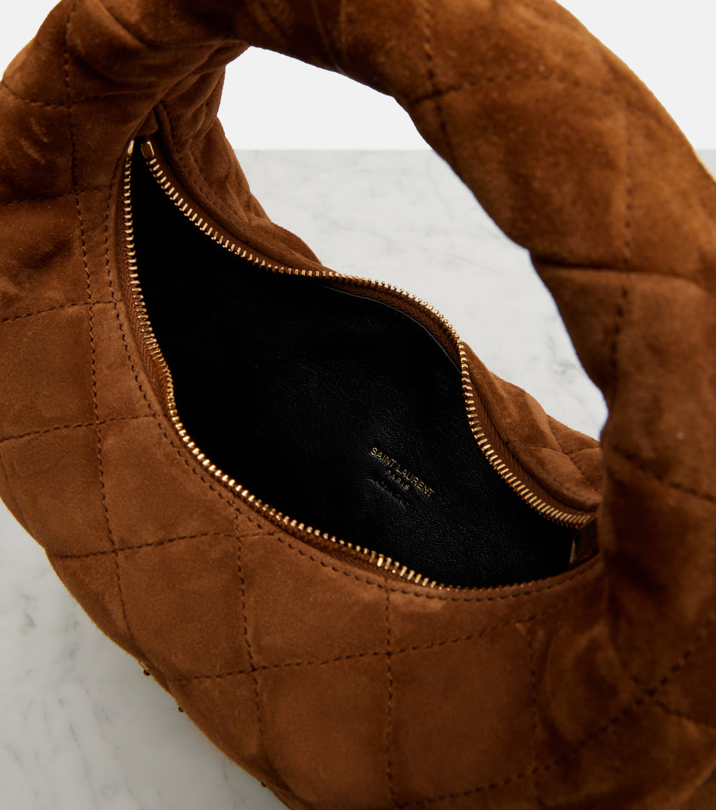 Saint Laurent Jamie Quilted Suede Hobo Bag