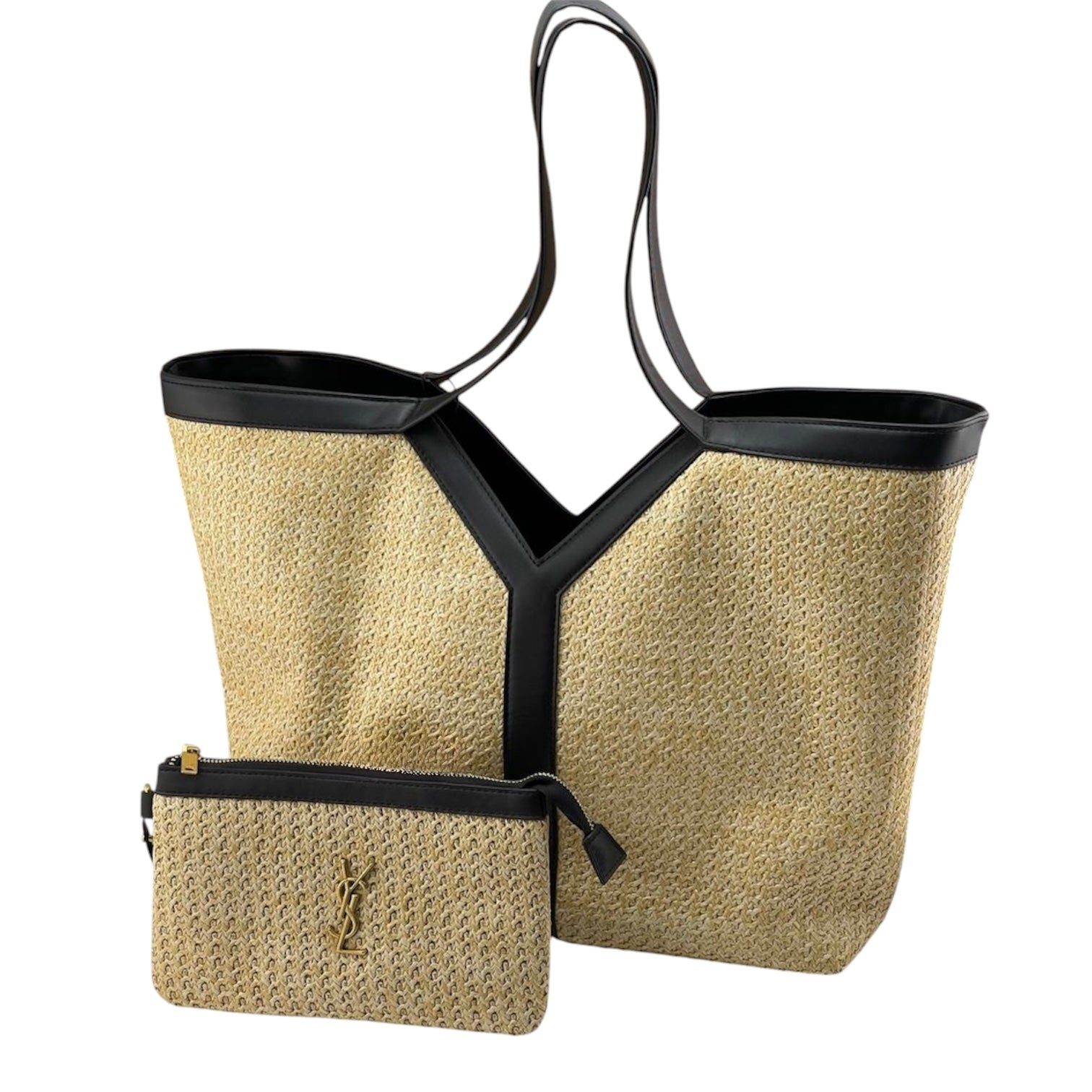 Saint Laurent Pania Raffia Tote Bag