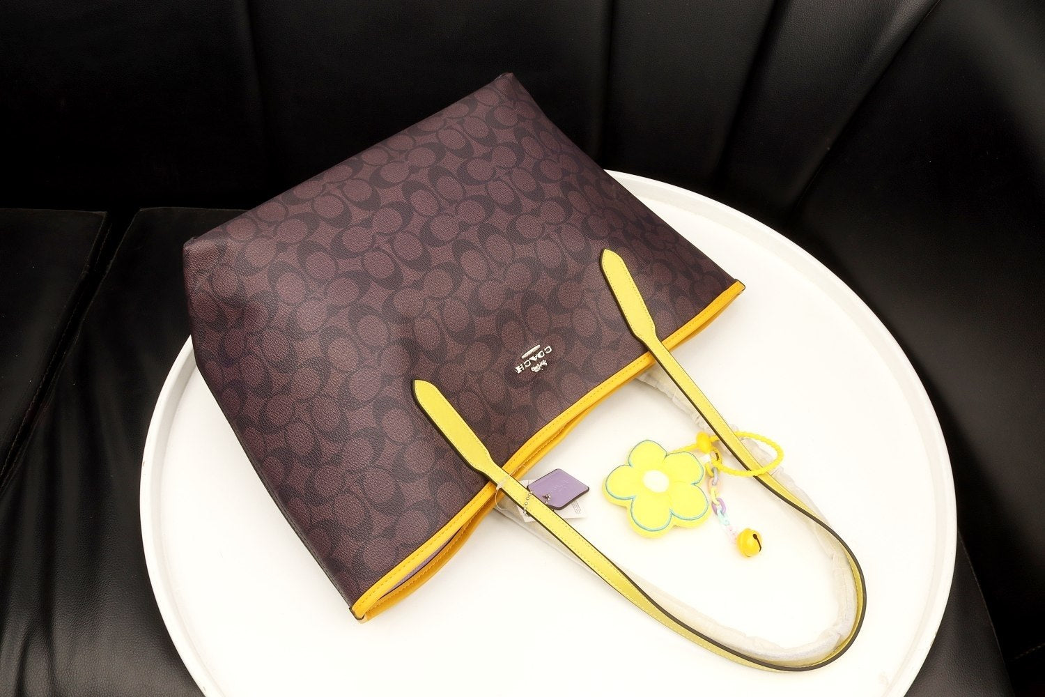 Coach City Tote In Colorblock Signature Canvas