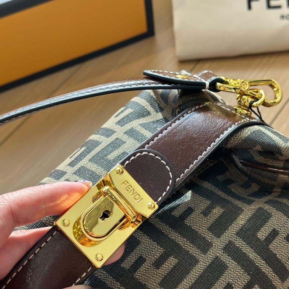 Fendi Inspired Boston Bag – FF Monogram