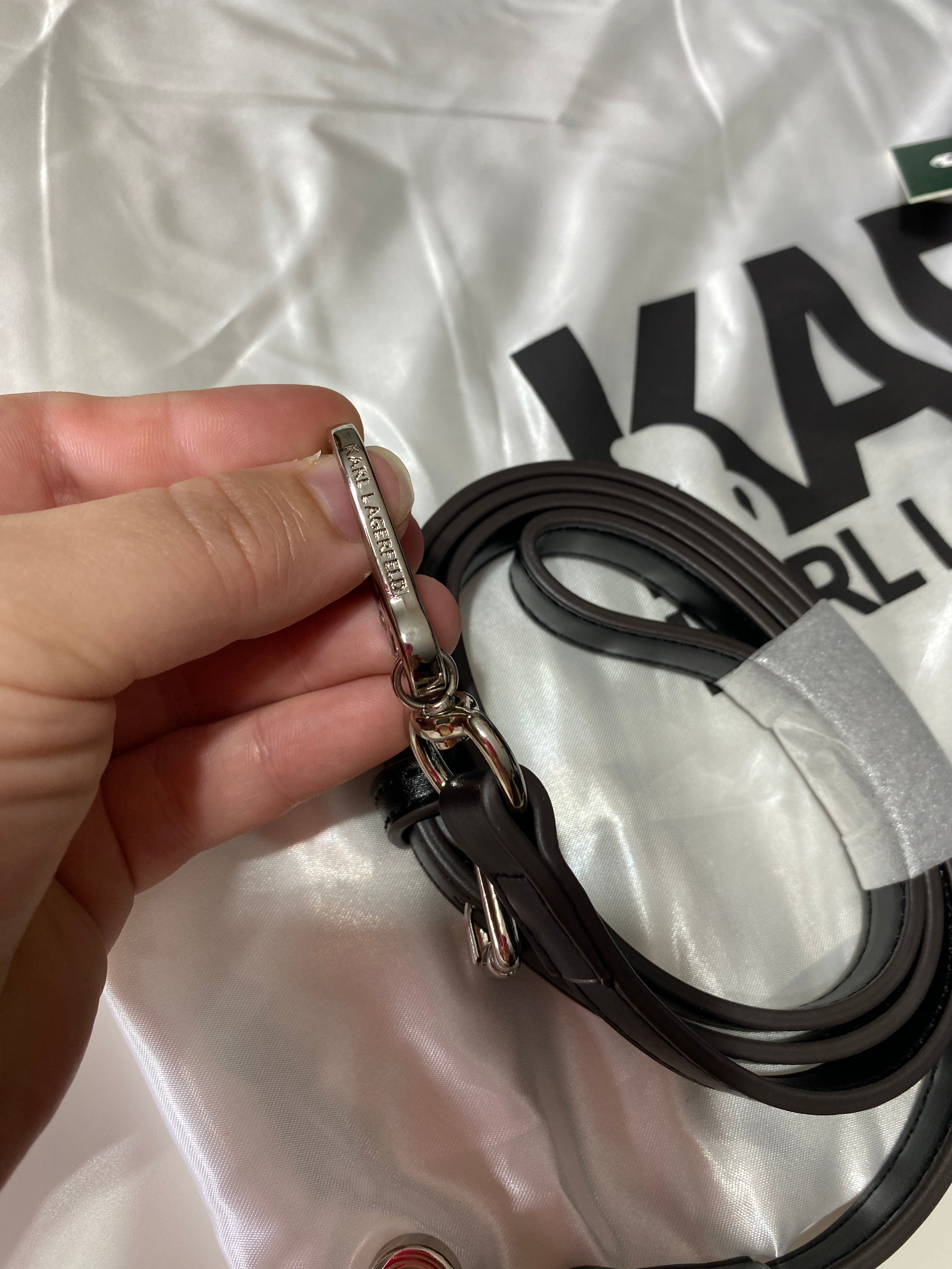 KARL LAGERFELD Women Black Icon K Leather Crossbody Bag