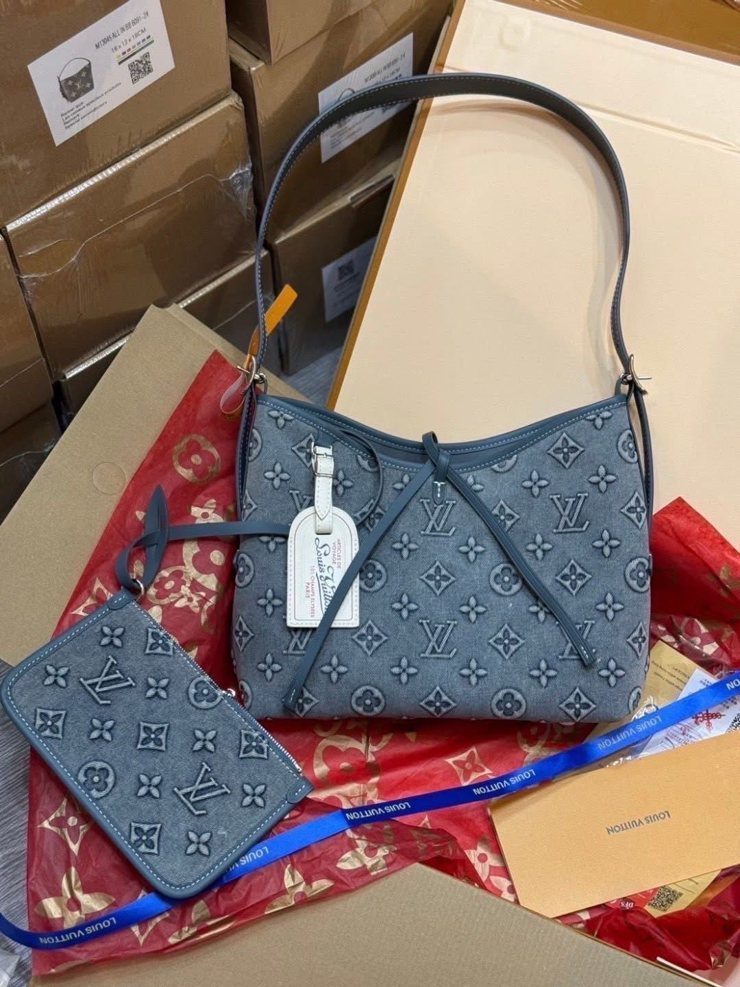 Louis Vuitton Denim Shoulder Bag Set