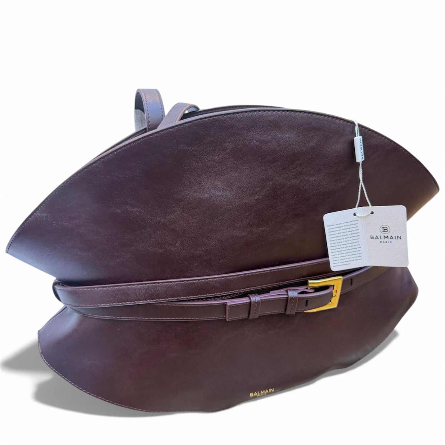 BALMAIN Shuffle Belt Shoulder Bag in Calfskin