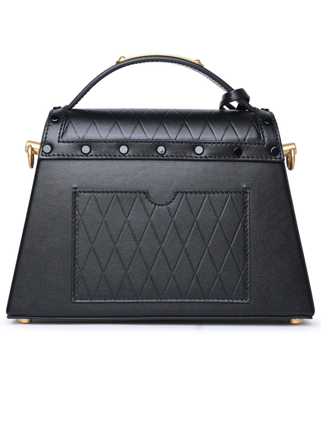 Balmain B-Emblem Quilted Top Handle Bag