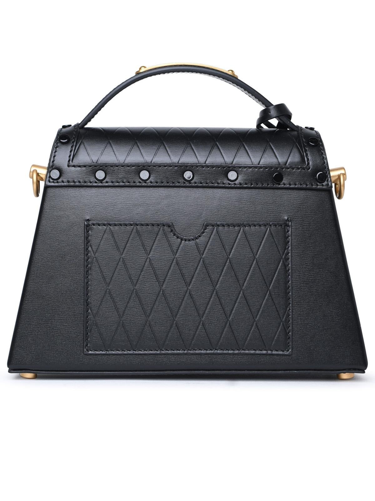 Balmain B-Emblem Quilted Top Handle Bag