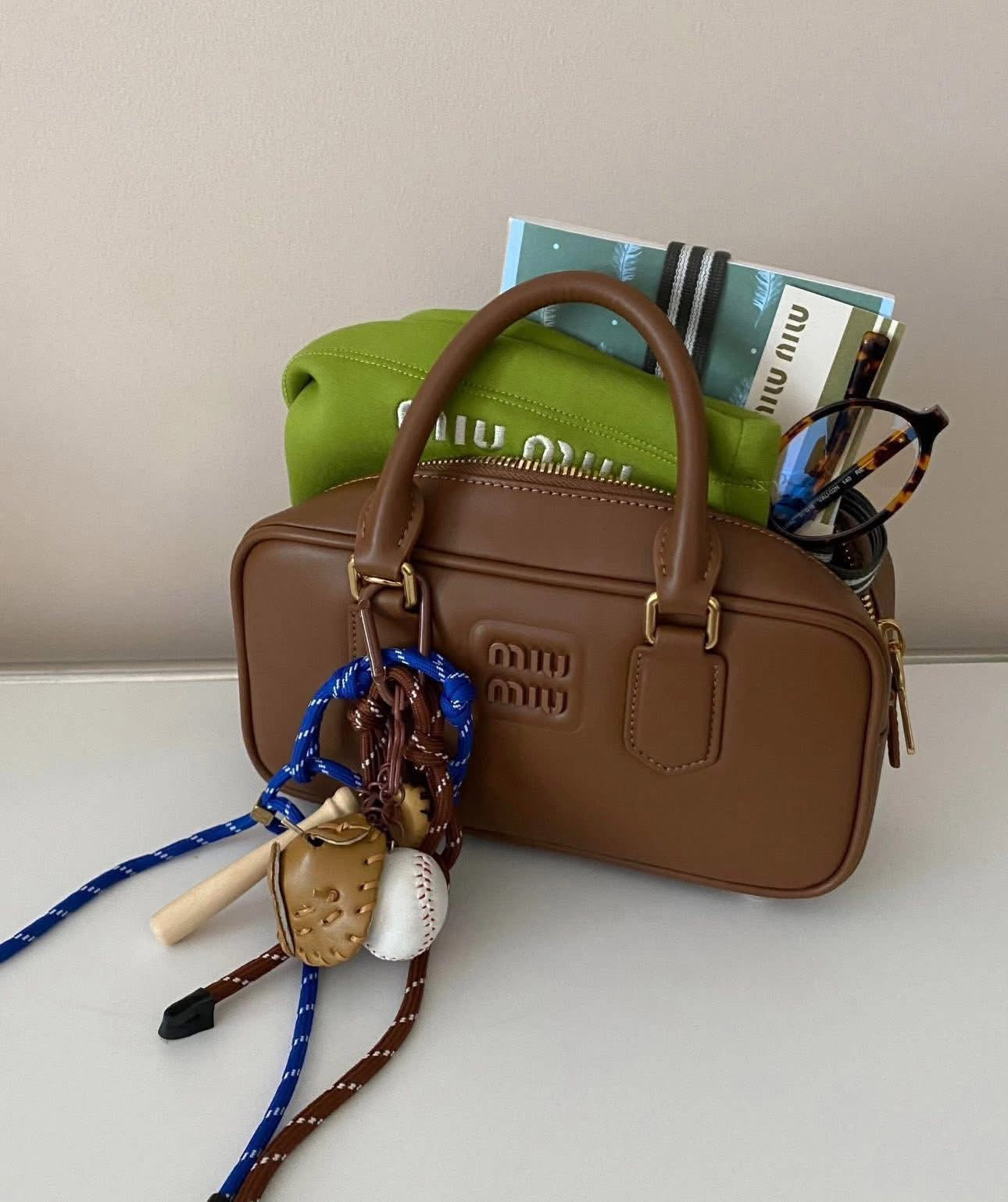 Miu Miu Leather Mini Top Handle Bag