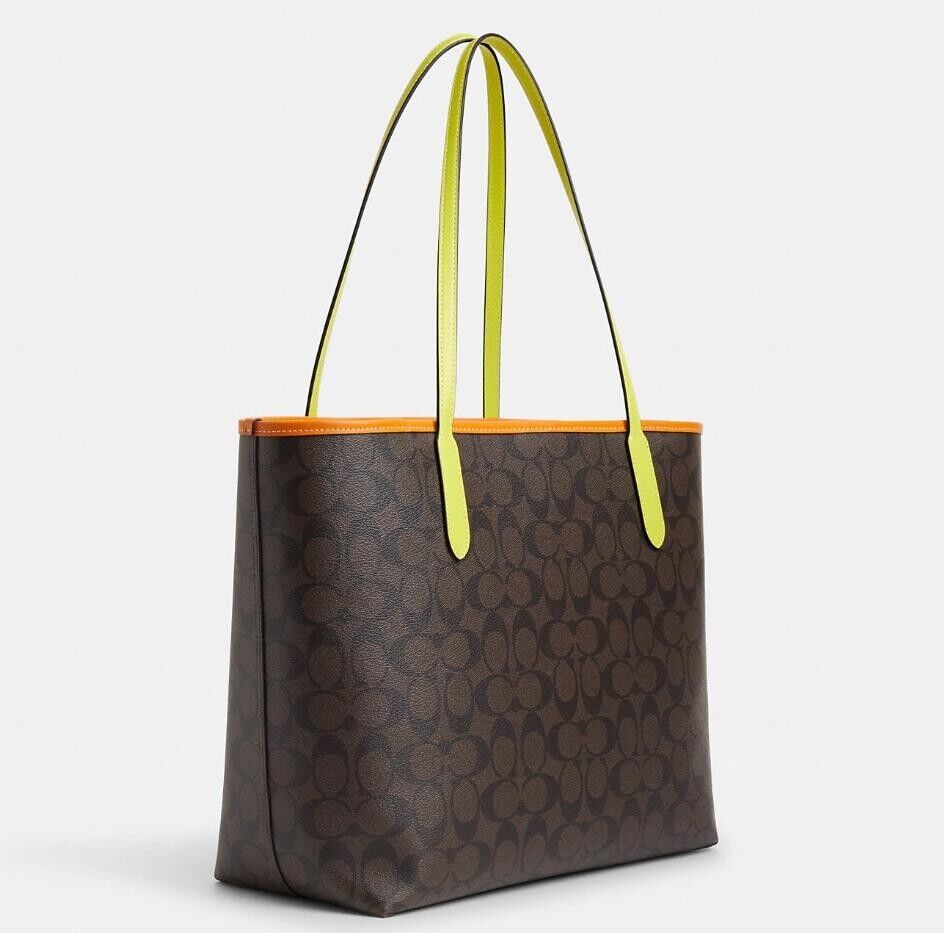 Coach City Tote In Colorblock Signature Canvas
