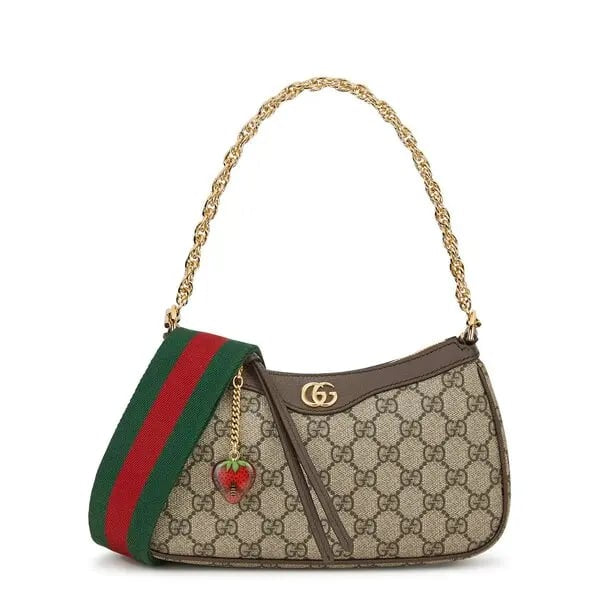 Gucci GG Canvas Shoulder Bag with Web Strap