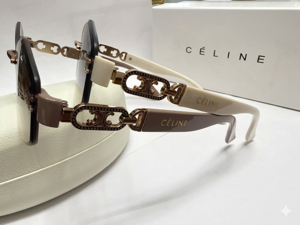 Celine Triomphe Rimless Geometric Sunglasses