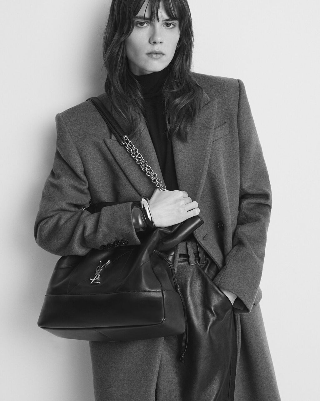 SAINT LAURENT Jamie Shopping appliquéd quilted leather shoulder bag