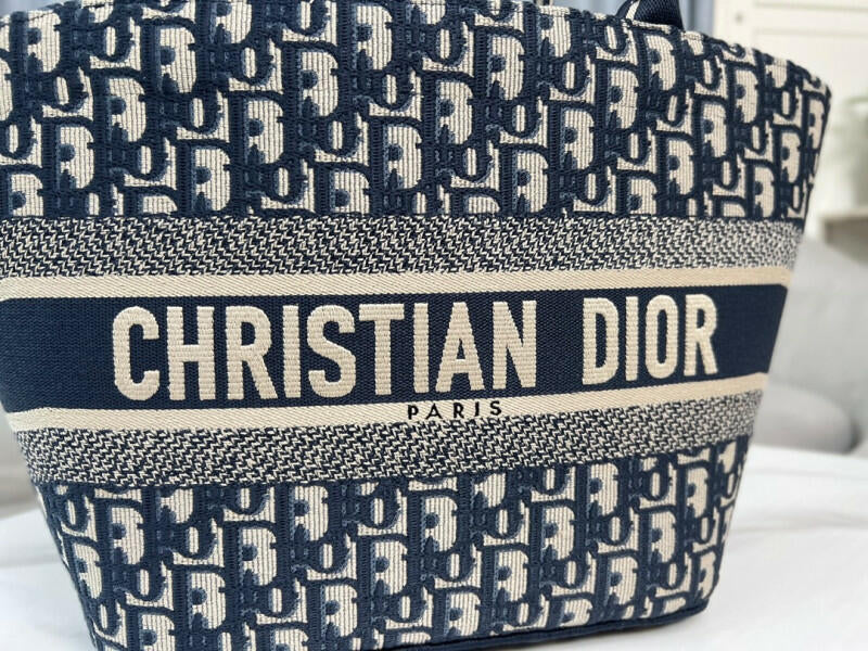 Christian Dior Book Tote – Blue Oblique Canvas