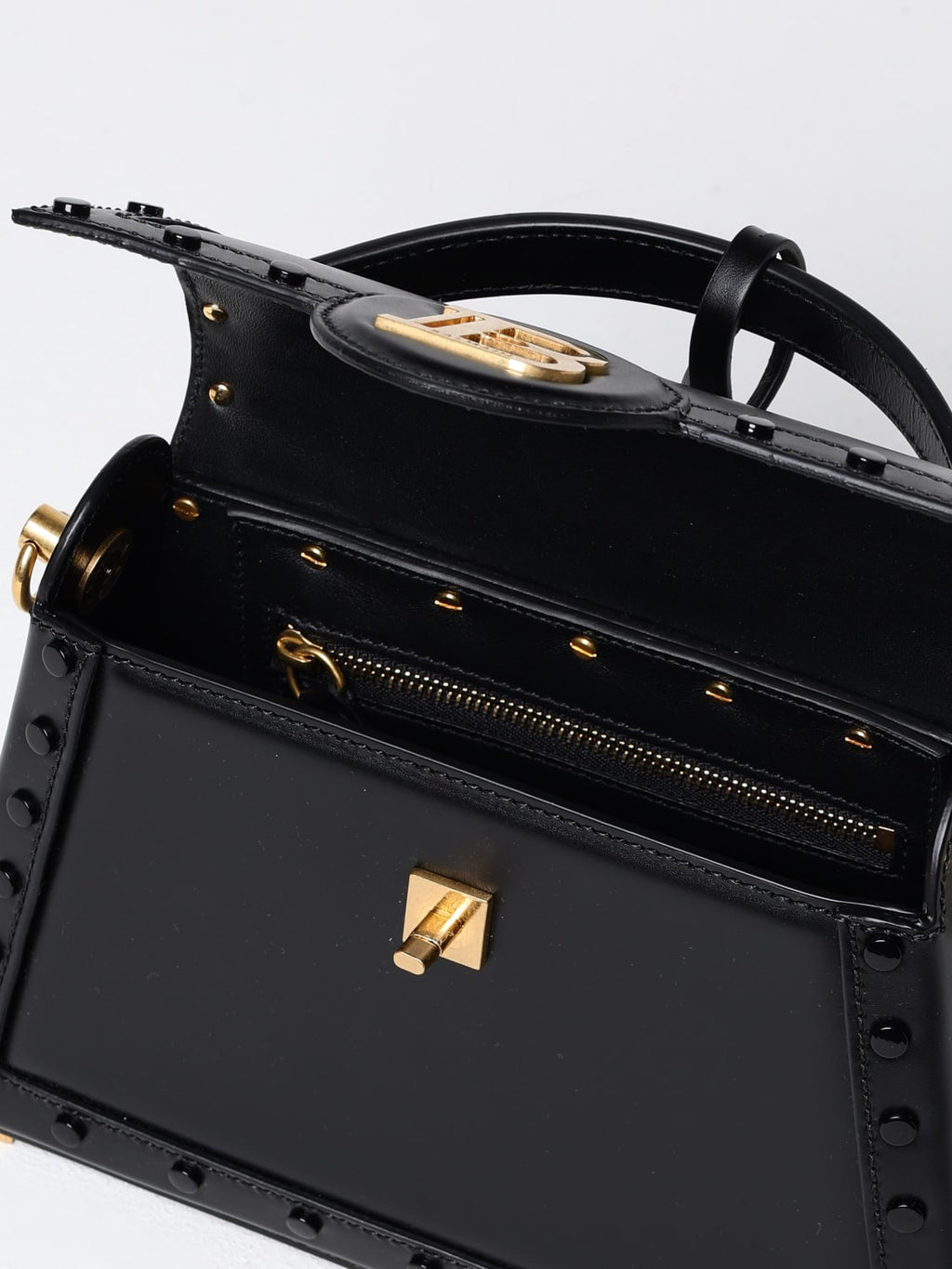 Balmain B-Emblem Quilted Top Handle Bag