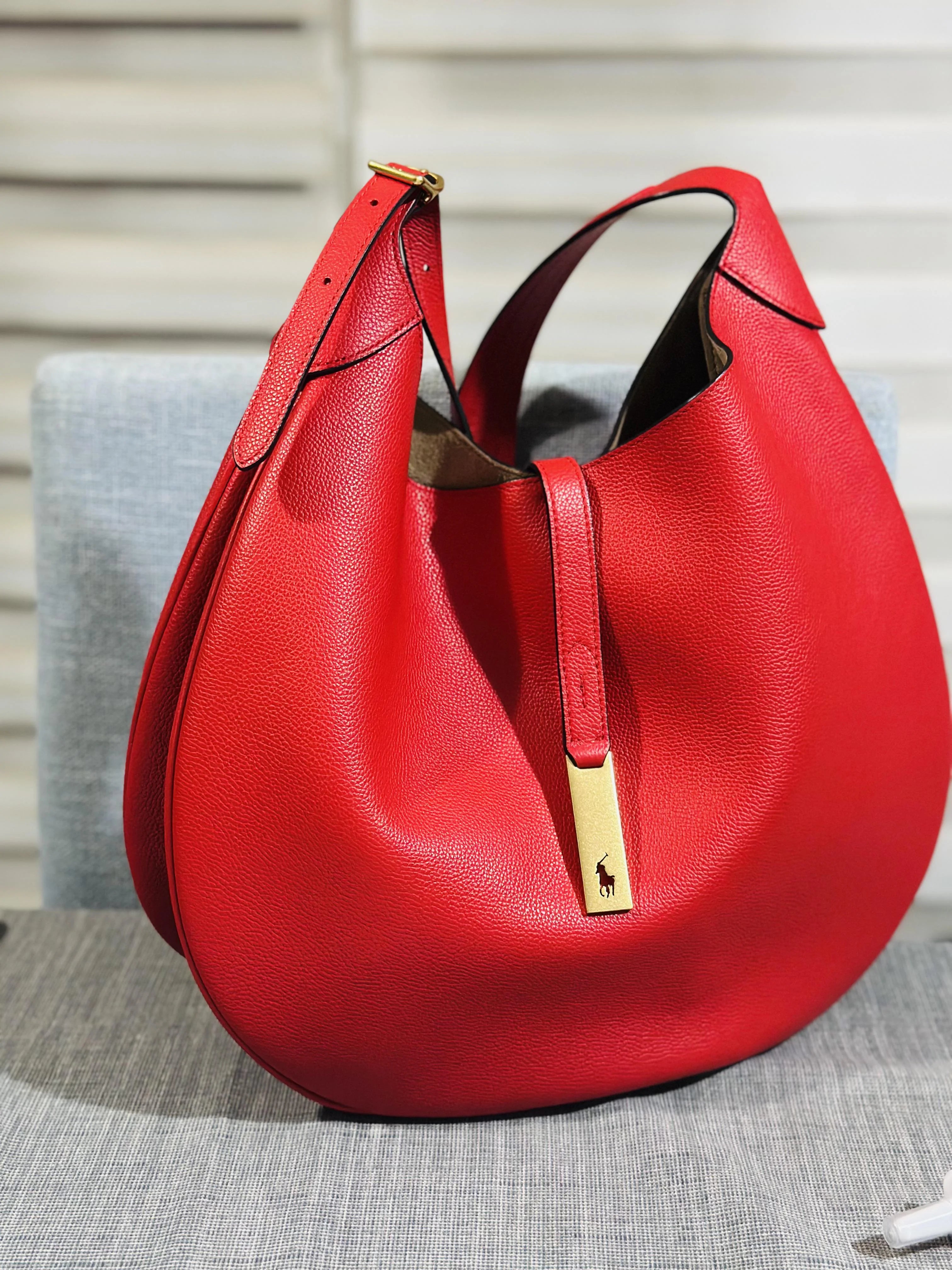 Polo Ralph Lauren Polo ID Leather Hobo Shoulder Bag