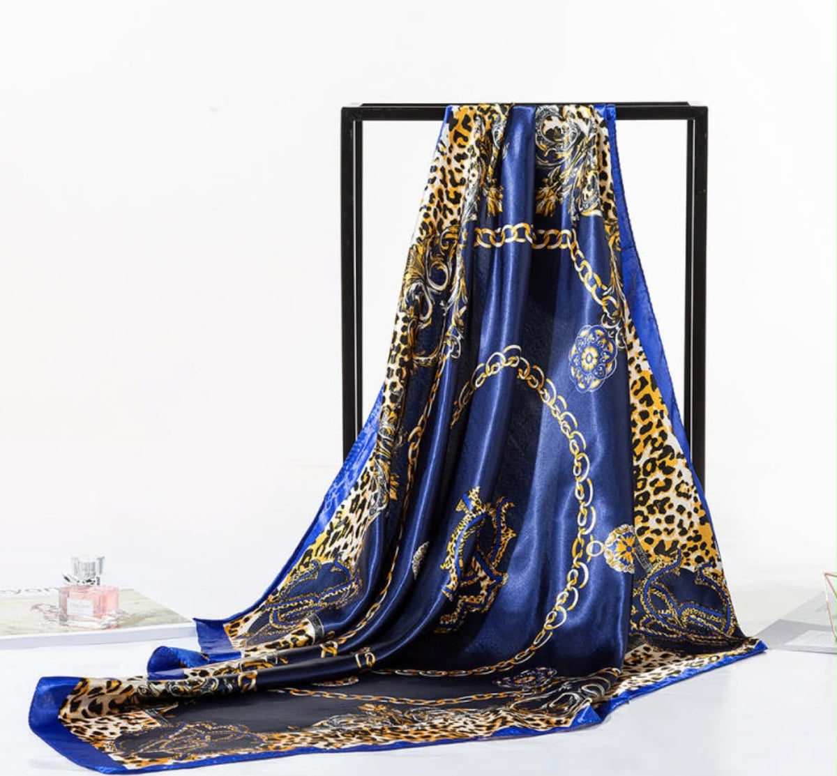 Dolce & Gabbana Leopard & Baroque Print Silk Square Scarf