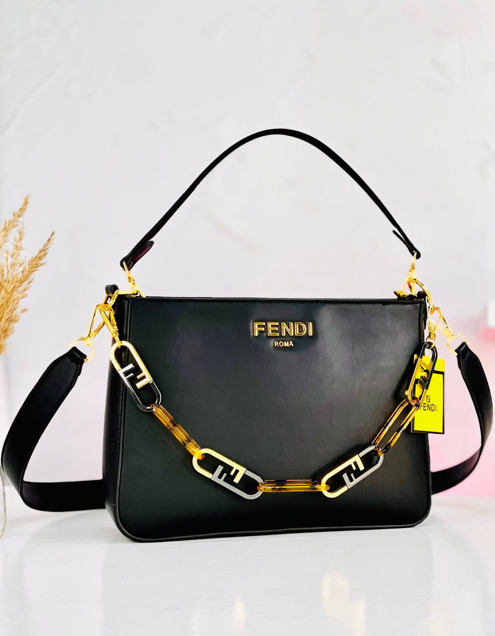 Fendi Chain Handle Tote Bag