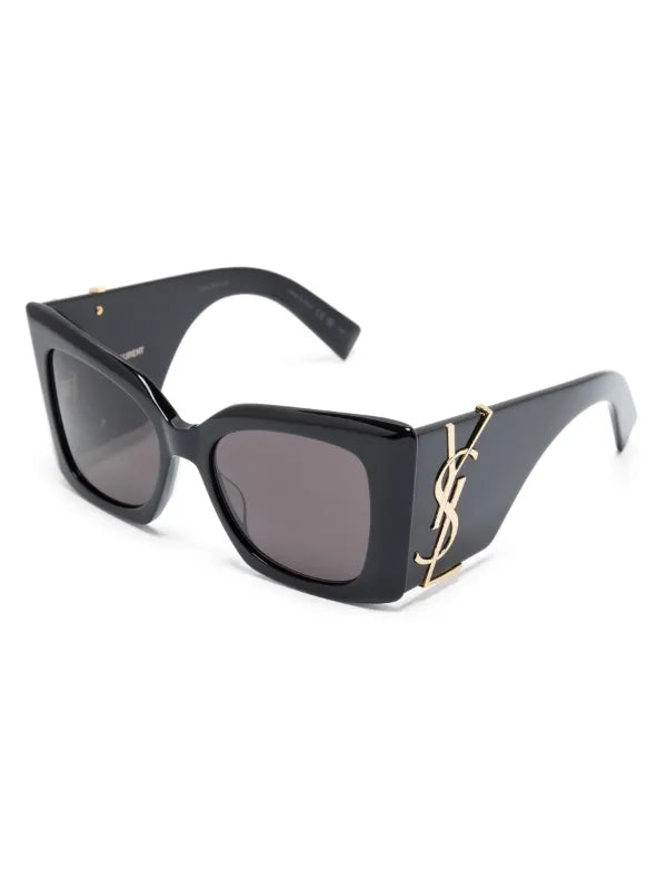 Saint Laurent Oversized YSL Logo Sunglasses – Black & Gold
