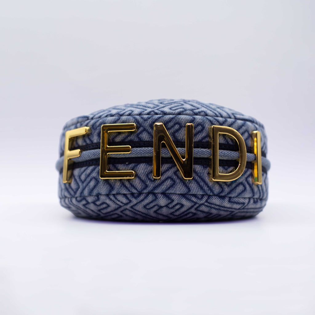 Fendi FF Logo Jacquard Mini Hobo Bag