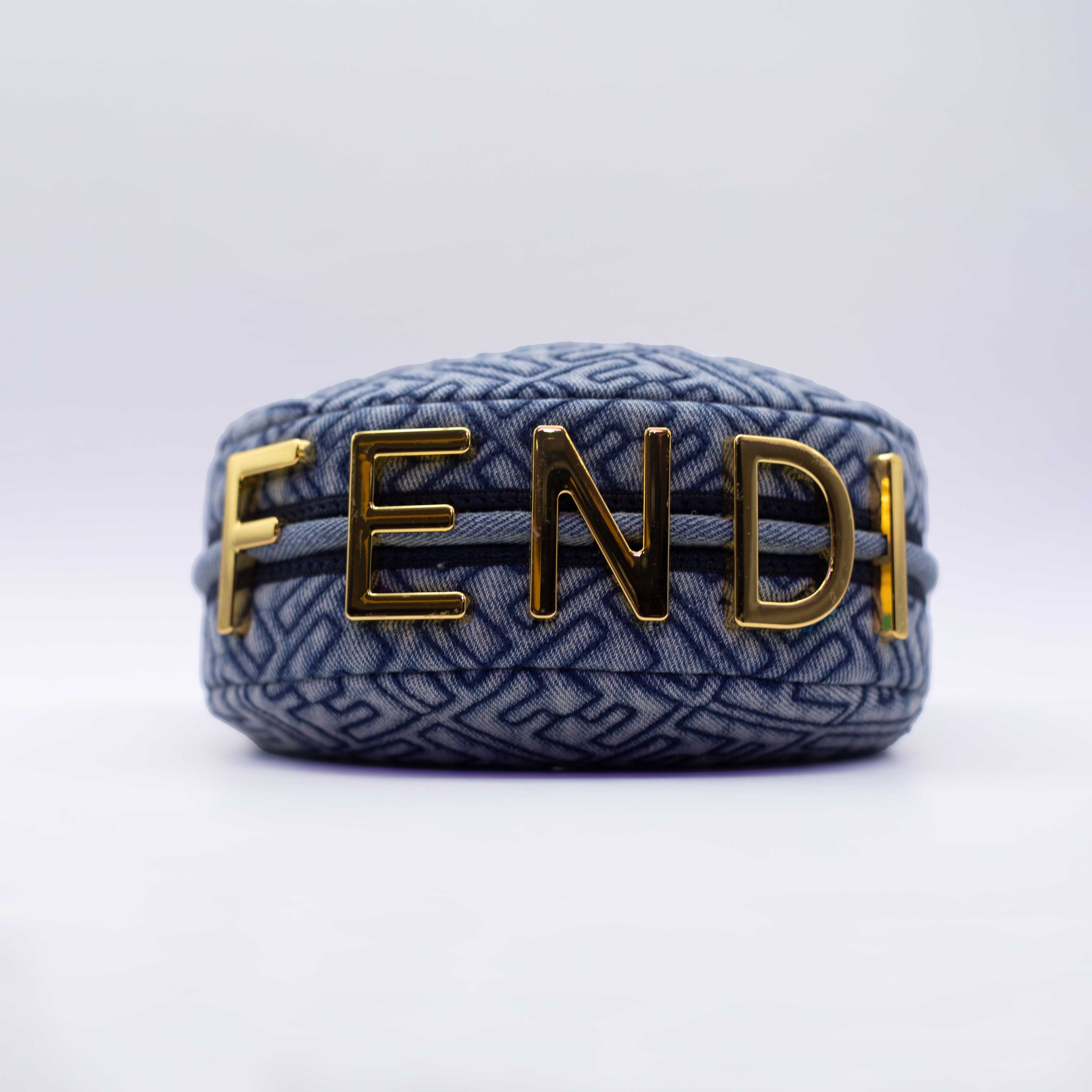 Fendi FF Logo Jacquard Mini Hobo Bag