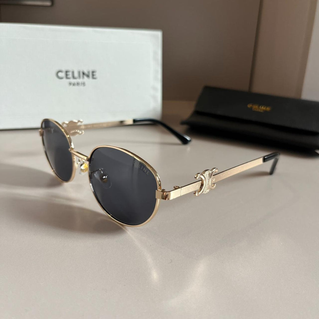 Celine Triomphe Metal Oval Sunglasses