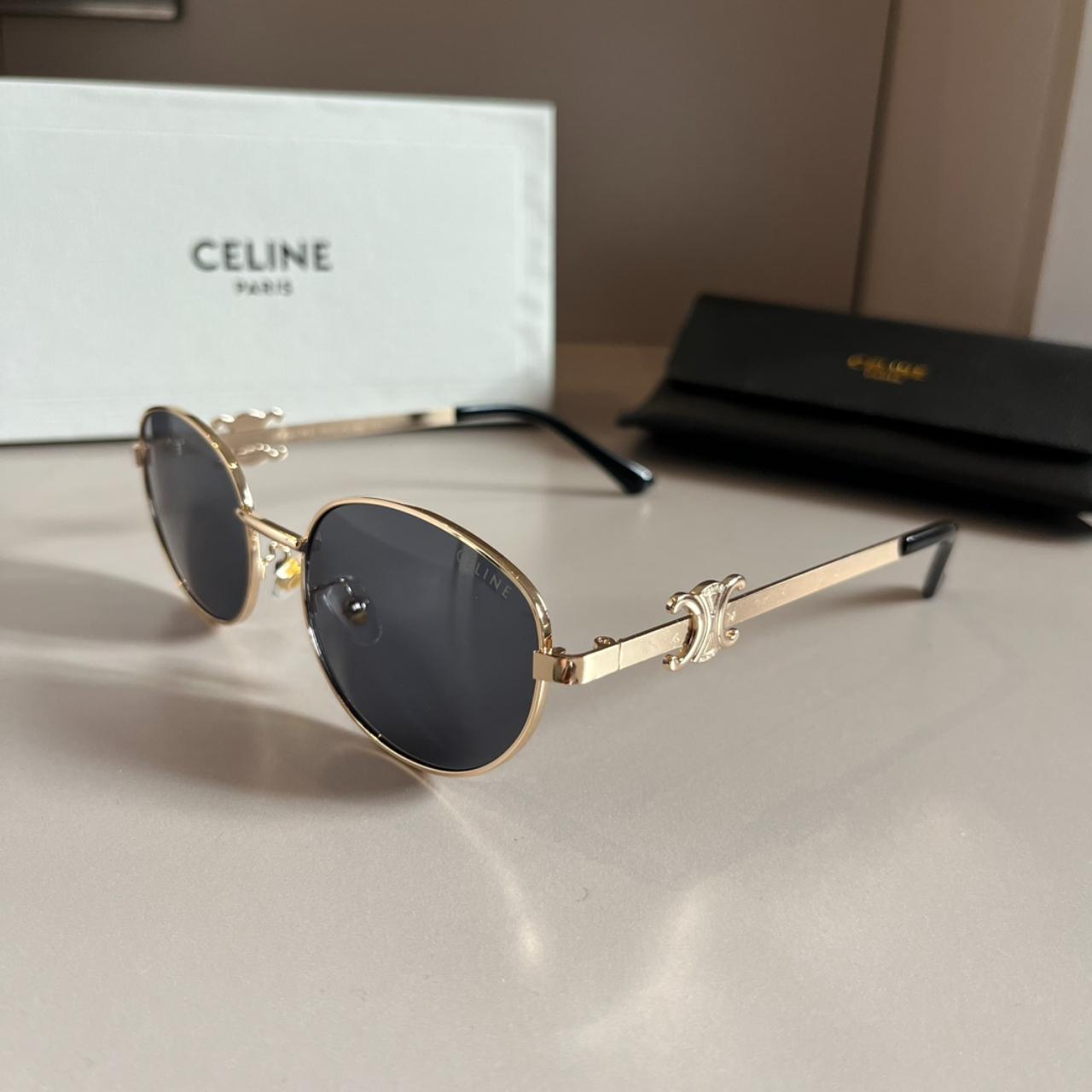 Celine Triomphe Metal Oval Sunglasses