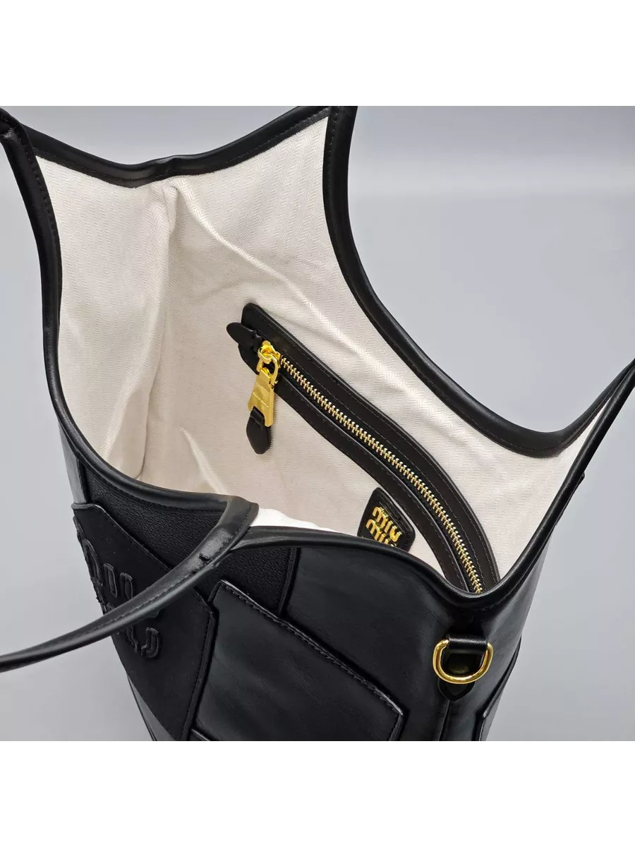 Miu Miu Suede Logo Tote Bag