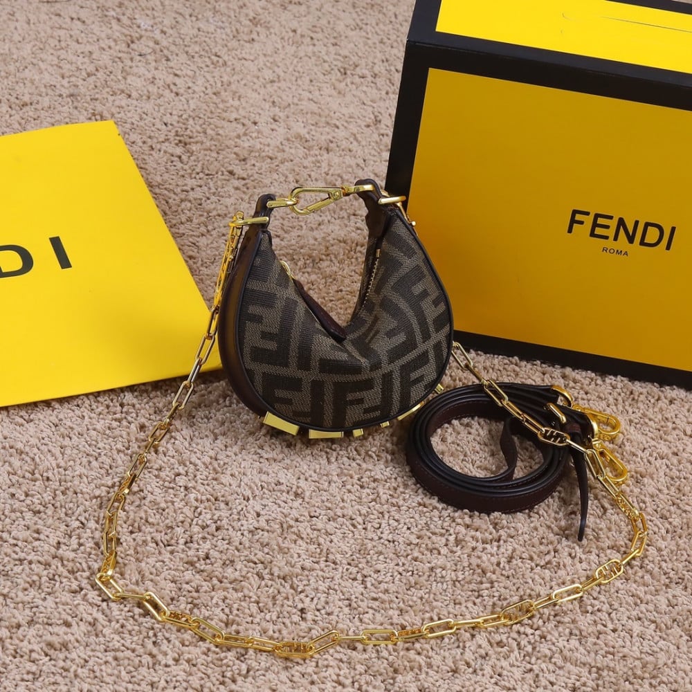 Fendi Mini Croissant FF Logo Bag