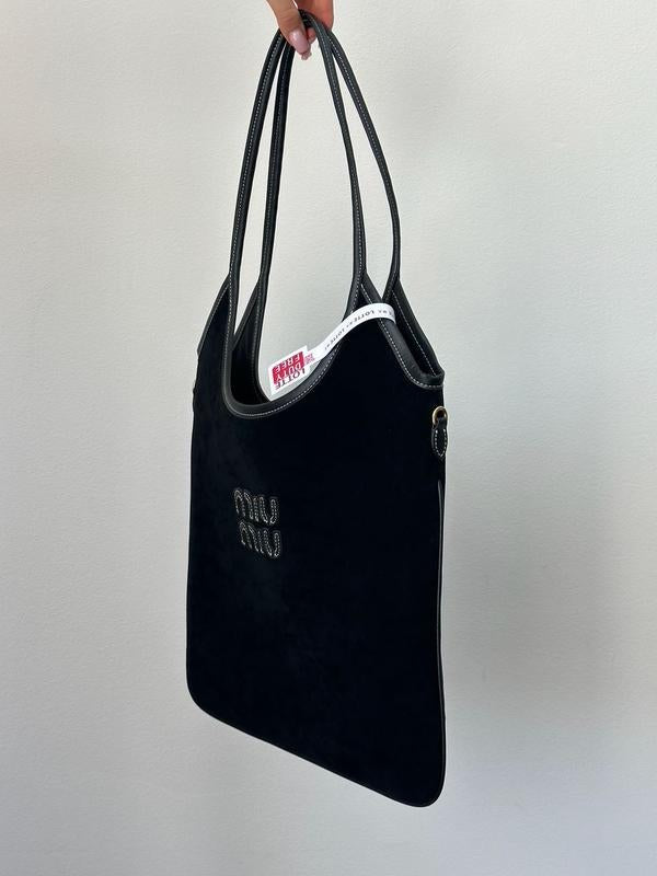 Miu Miu Suede Logo Tote Bag