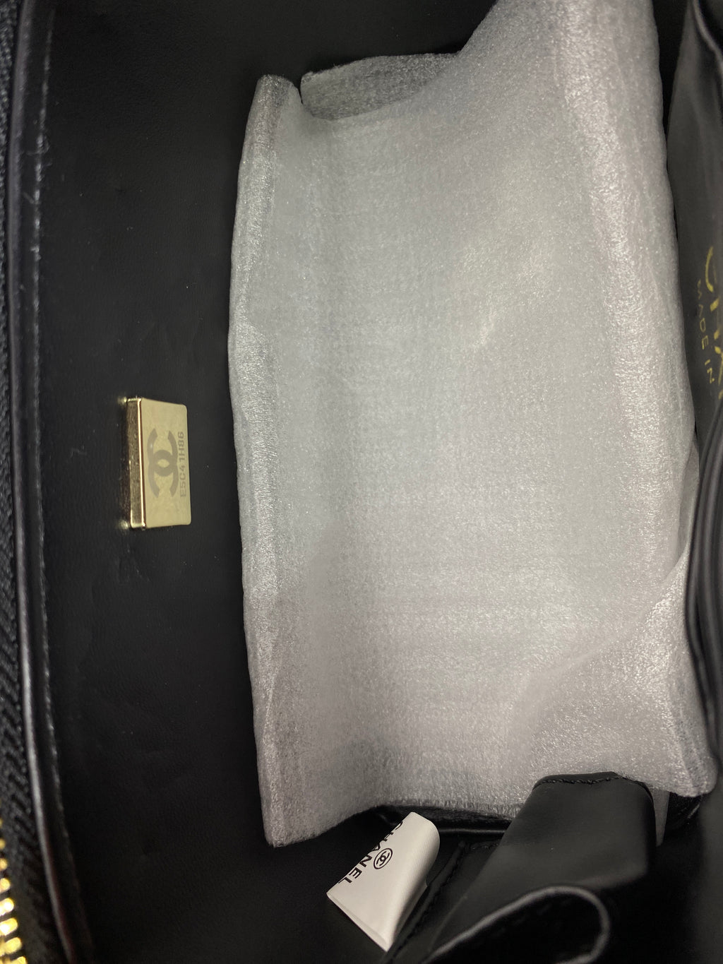 Chanel Black Calfskin Chain Vanity Bag