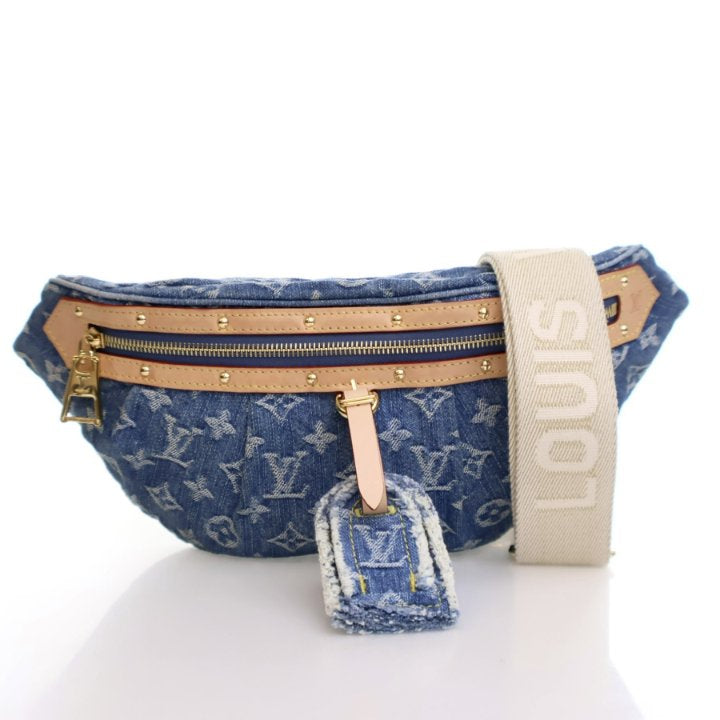 LOUIS VUITTON Monogram Denim High Rise Bumbag Blue