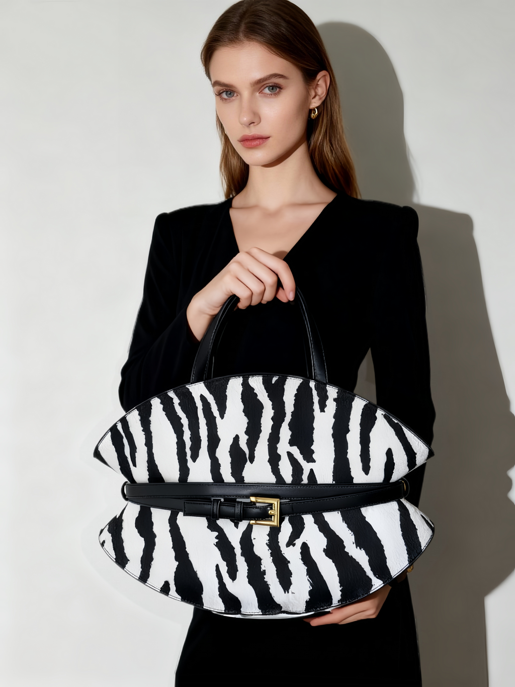 BALMAIN Shuffle Belt Shoulder Bag in Calfskin