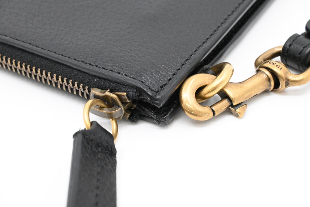 Gucci Bee Clutch in Black Leather
