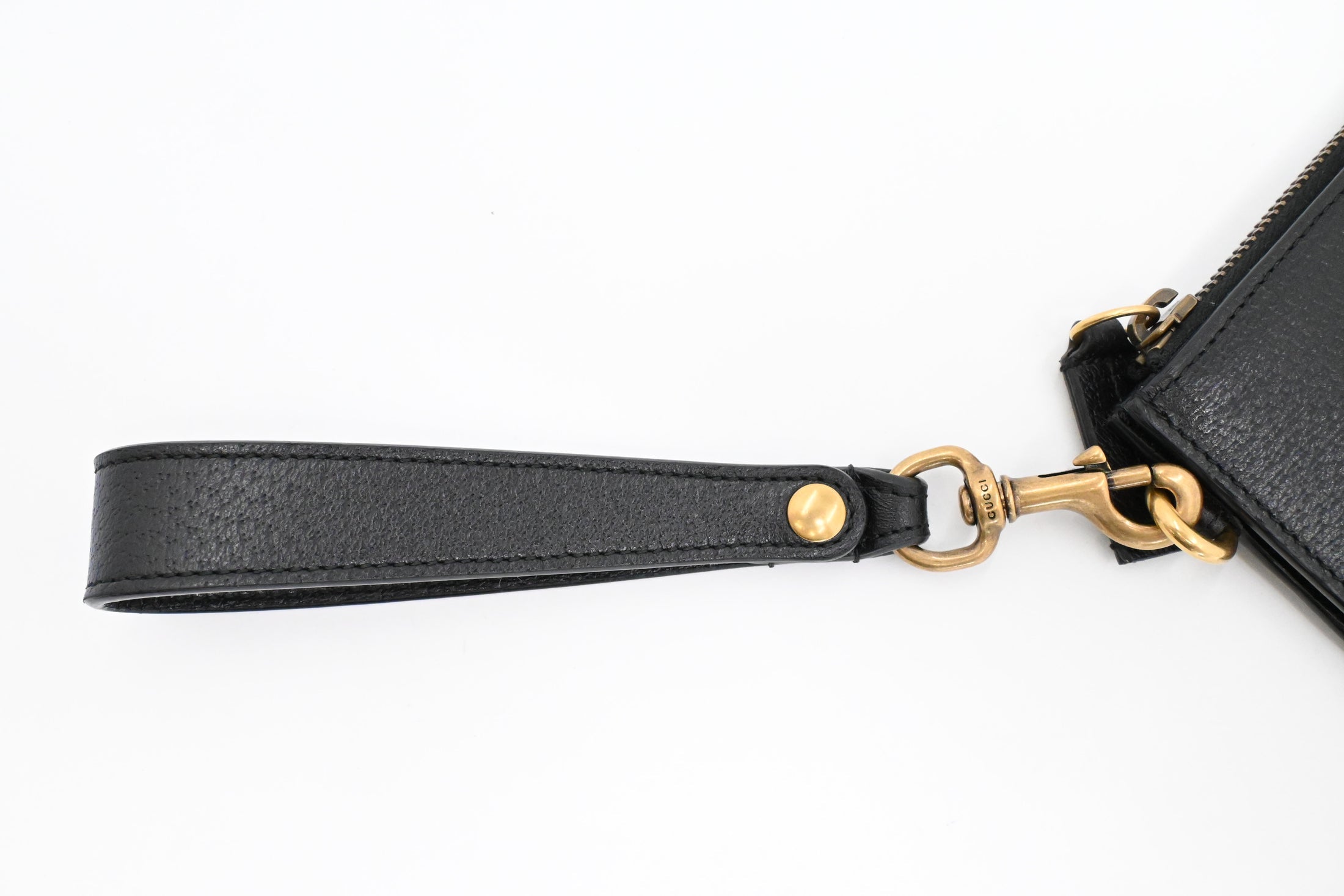 Gucci Bee Clutch in Black Leather