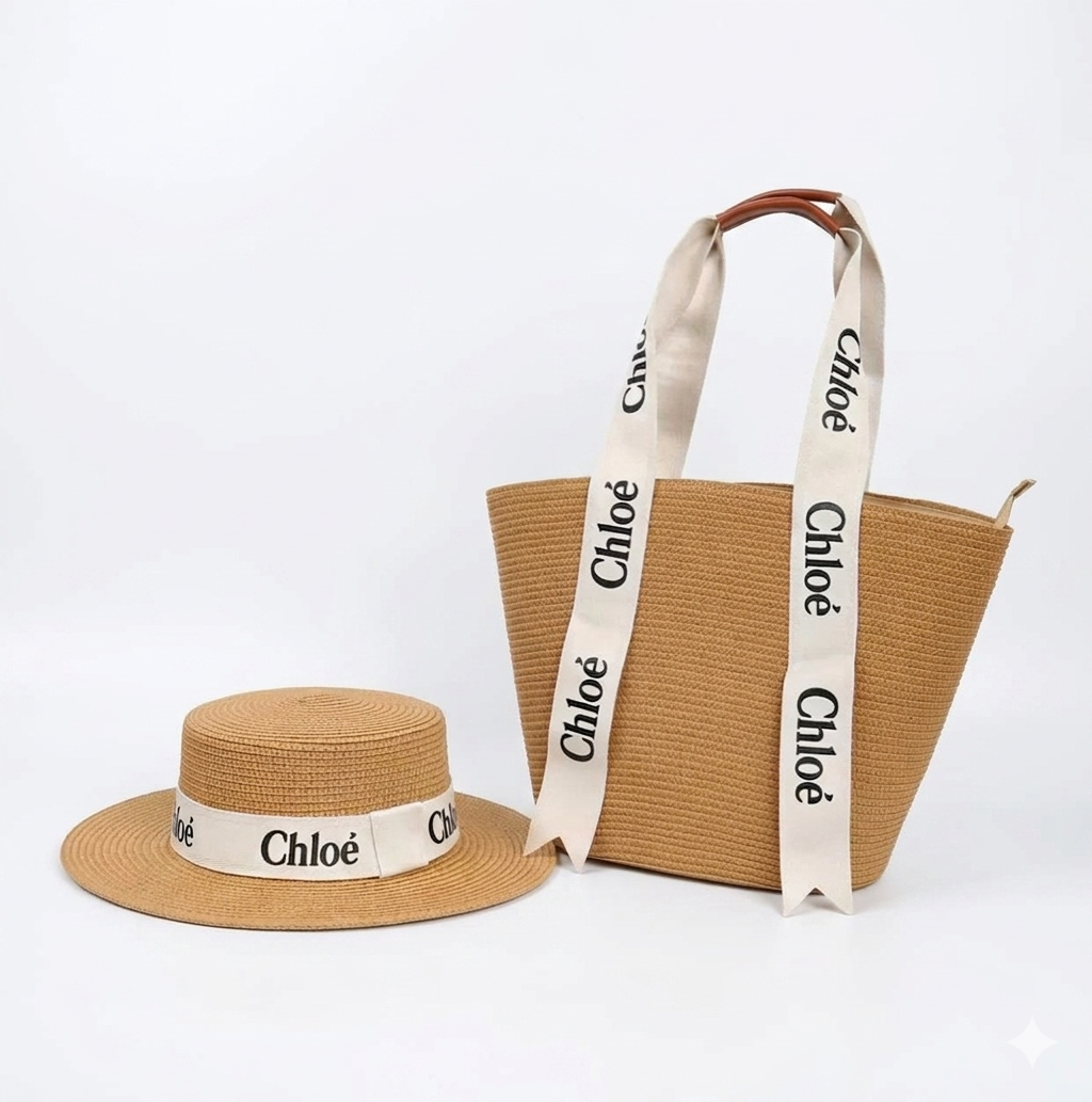 Chloé Summer Straw Bag & Hat Set