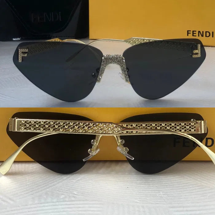 Fendi Crystal-Embellished Rimless Cat-Eye Sunglasses