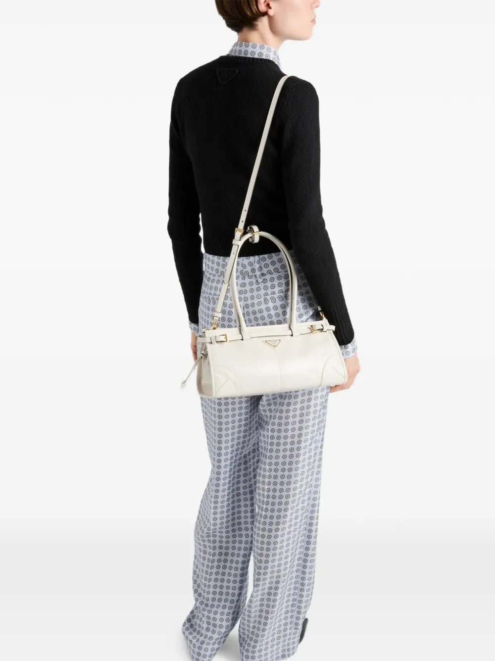 Prada Buckle Leather Shoulder Bag